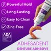 Dr. B Dental Solutions Adhesadent Moisturizing Denture Adhesive - Secure Denture Glue with Strong Grip & Natural Taste - Zinc-Free Dental Adhesive for Dentures, Overdentures - 2.4 oz (2 Pack)