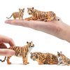 Toymany 6PCS Realistic Tigers Figurines with Tiger Cubs, 2-6" Jungle Animals Figures Family Set, Educational Toy Cake Toppers Christmas Birthday Gift for Kids Toddlers