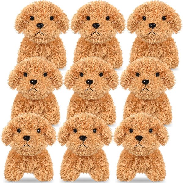 Sumind 9 Pcs Mini Plush Dog Stuffed Animals Bulk Dog Plush Party Favors Small Soft Plush Dog Toy for Goodie Bag Fillers Kids Baby Show Birthday Valentine's Day Gift(Long Plush Puppy)