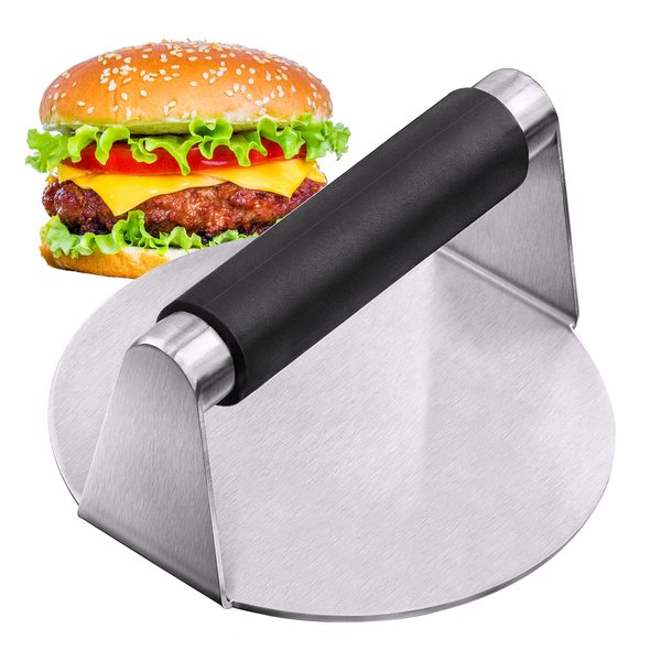 PMYEK Smash Burger Press with Anti-Scald Handle, 5.5 Inch Hamburger Smasher Tool, Meat Bacon Grill Tortilla Press, Patty Maker, Professional Griddle Accessories, Grill Press- Cooking Gifts