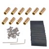 10Pcs 6 Gauge Wire Connectors,Copper 80A 6 AWG Butt Splice Connectors Pressure Free Terminal Blocks with Shrink Tubes and Screws
