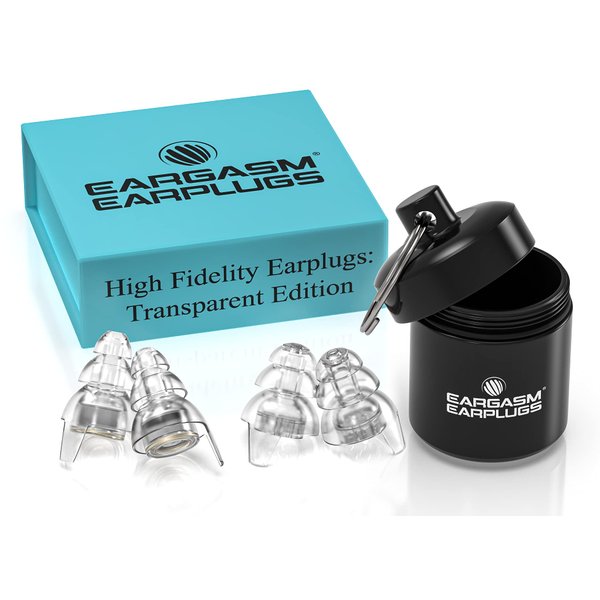 Eargasm High Fidelity Ear Plugs for Concerts Musicians Motorcycles Noise Sensitivity Conditions and More (Premium Gift Box Packaging) (Transparent)