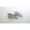 2 small leaf shape silver native looking metal alligator hair clip for fine