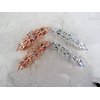 Generic Small pair of antique silver or rose gold crystal hair clip clamp (Crystal option: With crystals, Primary color: Rose gold/copper)