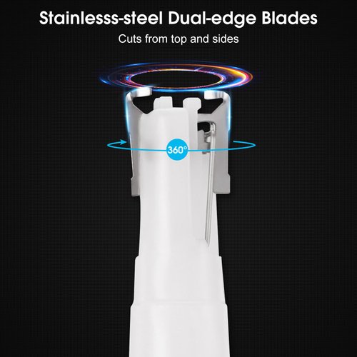 VEAGINS Nose Hair Trimmer for Men Wet Dry Facial Ear Hair Clipper with Vacuum System & Hypoallergenic Dual-Edge Blade Battery Operated Waterproof NT11