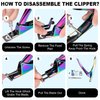Chameleon Premium Adjustable Nail Clippers for Acrylic Nails, Stainless Steel Cutter Trimmer for Artificial Fake False Tips Manicure Sharp Blade Clip Tool for Salon Home Nail Art Beauty Design DIY