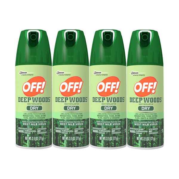 OFF! Deep Woods Dry Aerosol Insect Repellent, 2.5 Ounce (4 Count)