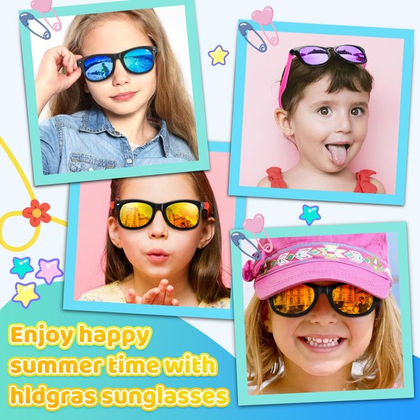 Kids Sunglasses Bulk Party Favors for Kids 4-8-12 24 Pack 80s Style Neon Sunglasses with UV400 Protection Goodie Bag Stuffers Pool Party Favors Decorations end of Year Student Gifts for Boys and Girls