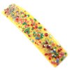 Stained Glass Barrette - 3.5" 9cm - Circus Confetti Yellow with Rainbow Speckles Polka Dot Slide Clip Hair Accessories