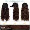 Lansigreen Hat Wig for Women Baseball Cap with Hair Extensions Adjustable Hat Attached 24" Long Wavy Hairpieces Synthetic Wig Medium Brown