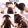 TOBATOBA 3 Pcs Black Lazy Bird's Nest Plate Hairpin, Birds Nest Hair Clip, Black Hair Clips, Expandable Ponytail Holder for Women, Hair Bun Maker, Hair Tie Hair Accessories for Women and Girls