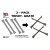 Branded Boards | Made in USA | Portable Campfire Trivet Grate | Use Under Can to Protect Table | Use on Top of Can as Stove Grate Cook Top | Food Grade Stainless Steel | Compact & Lightweight (2-Pack)