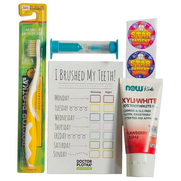 MOUTHWATCHERS Dr Plotkas Extra Soft Kids Toothbrush, Manual Flossing Toothbrushes Gift Set, Ultra Clean Toothbrush,1 Childrens Toothbrush
