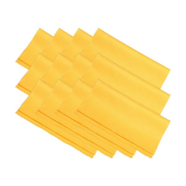 PATIKIL Eyeglass Microfiber Cleaning Cloth 7"x6", 12 Pack Glasses Cleaning Cloth Soft Suede Wipe Screen Cloth for Camera Lens Eyeglasses Screens in Individual Vinyl Pouch, Yellow