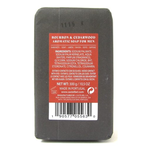 Castelbel "Bourbon & Cedarwood - Refreshing Aromatic Men's Soap Bar 10.5 oz. Limited Edition.