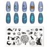 XEAOHESY 6pcs Seaside Scenery Nail Stamping Plate Nail Stamping Kit for Nails Summer Beach Coconut Trees Sunset Waves Sea Animals Image Plates Nail Stamper Kit Nail Stamping Plates for Nails