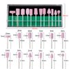 12Pcs Nail Drill Bits Polishing Buffing Electric Manicure Head Replacement Grinding Head with Case for Manicure Pedicure Nail Art Salon Polishing Tools, Pink
