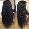 mdgfge Water Wave Lace Front Wigs Pre Plucked Human Hair Transparent Wave Frontal Wigs Glueless Curly Wigs for Black Women Brazilian Virgin Remy Hair 180 Density Curly Natural Color (26 Inch)