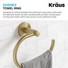 KRAUS Elie Bathroom -Towel Ring, Brushed Gold Finish 8 Inch