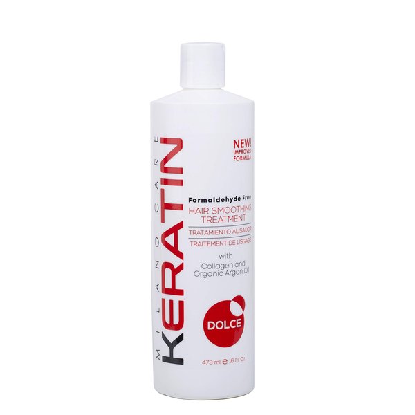 Milano Care Keratin Hair Smoothing Treatment – Keratin Hair Mask Treatment for Smooth, Silky Hair – Professional Salon Keratin, Jojoba Oil and Amino Acid Hair Care System Dolce, 16 fl oz