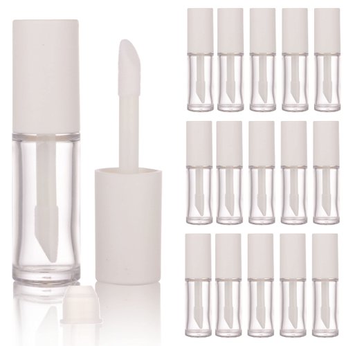 COSIDEA 15PCS Empty PETG big doe foot Wand Lip Gloss Tubes 10ml 0.33 OZ White lipgloss Tube with Thick brush Applicator for Castor oil tint DIY concealer tube packing