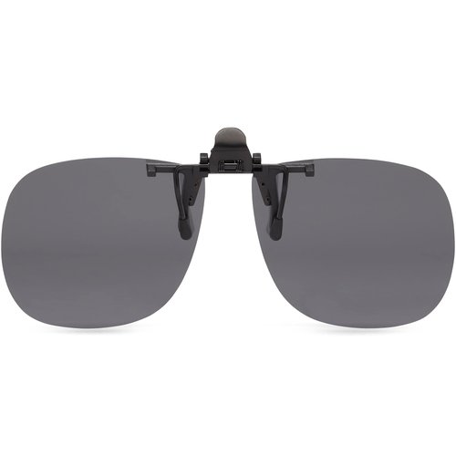 Fisherman Eyewear 8FCO Clip On Original Black Square Frame Polarized Sunglasses (Gray Lens)