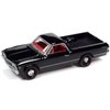 1967 Chevy El Camino Tuxedo Black with Red Interior Classic Gold Collection Series Limited Edition to 11652 Pieces Worldwide 1/64 Diecast Model Car by Johnny Lightning JLCG028-JLSP225B