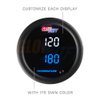 GlowShift 10 Color Digital 300F Dual Temperature Gauge Kit - for Water Coolant, Oil, Transmission Temp - Includes 1/8-27 NPT Electronic Sensors & Wiring - Multi-Color Display - Tinted Lens - 2-1/16"