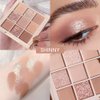 AMY'S DIARY Matte Shimmer Eye Shadow Palette Makeup,Eyeshadow Long Lasting Waterproof Cruelty-Free, 9 Blendable Shades in Smooth Matte and Shimmer Finishes with Gorgeous Pearls for Girls (03#)