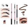 Mihqy 2 PCS Eyebrow Pencil with Brow Brush, Dual Ended Eyebrow Pen, Automatic Makeup Cosmetic Tool (Coffee)
