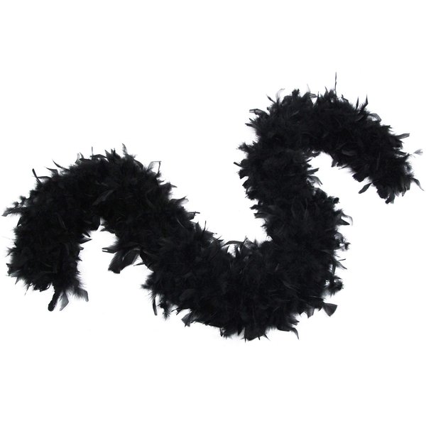 60 Gram, 2 yards Long Chandelle Feather Boa Great for Party, Wedding, Halloween Costume, Christmas Tree, Decoration(Black_
