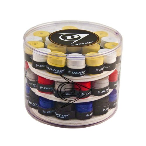 Dunlop Sports Gecko Tac Tennis Overgrip, 60 Grip Tub, Assorted Colors