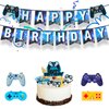 Video Game Happy Birthday Banner, Game Party Supplies Happy Birthday Banner Video Game Party Decorations Player Gaming Themed Party Decorations Assembled