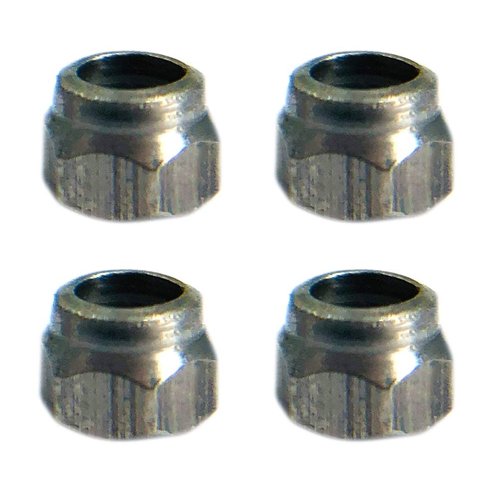 Teak Tuning Professional Fingerboard Lock Nuts, Nylon Insert, Stainless Steel, Silver (Pack of 4)