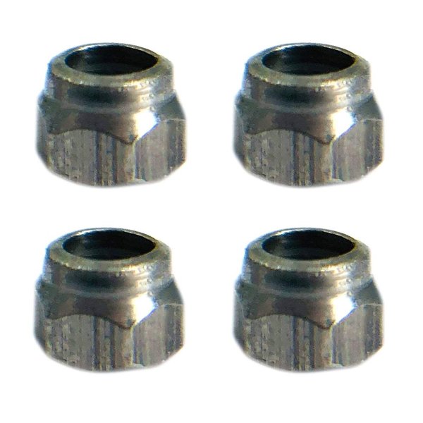 Teak Tuning Professional Fingerboard Lock Nuts, Nylon Insert, Stainless Steel, Silver (Pack of 4)
