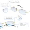 LifeArt Blue Light Blocking Glasses, Computer Reading Glasses, Anti Blue Rays, Reduce Eyestrain, Rimless Frame Tinted Lens with diamond, Stylish for Men and Wowen (+1.50 Magnification)
