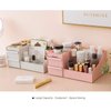 Simbuy Makeup Organizer for Vanity— Bathroom Countertop Cosmetics Organizer with Drawers for Lipstick, Brushes, Lotions, Eyeshadow, Nail Polish and Jewelry (Pink)