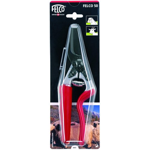 FELCO Hoof Trimming Shears (F 50) - High Performance Steel Anvil Pruners, Red, Silver