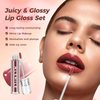 Lip Plumping Gloss, Juicy & Glossy Lip Gloss Set for Women,Moisturising Lip Tint Stain, Lip Oil Glossy Shimmer, Hydrating Mirror Liquid Lipstick,Velvet Lip Glaze, Lip Makeup Gifts