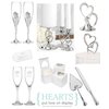 Hortense B. Hewitt Sparkling Love Double Hearts Anniversary, Engagement, Wedding Cake Topper, 5.5-Inches, Metal with Rhinestones, Silver