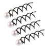 4 Pcs Pearl Spiral Hair Pin, Lovely Spiral Spin Screw Hair Pins,Artificial Pearl Spiral Spin Screw Hair Pins Spiral Spin Hair Clip Bun Stick for Women Style DIY Bobby Pins Twist Insert Hairpins