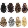 12“Claw Curly Ponytail Extension Clip in Short Curl Wavy Pony Hair Extension Jaw Clip on Pony Tail Synthetic Short Wave Hairpiece for Women (#8B)