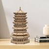 Krfapt Wooden Pagoda 3D Wooden Puzzle - DIY Wood Craft Kits for Adults to Build Best Gift for Birthdays and Party Favors Age 14+(Six-Storied Pagoda) (1287 PCS)