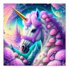 CafePress Fairytale Unicorn Digital Square Car Magnet, Magnetic Bumper Display