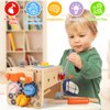 Vextronic Kids Tool Set, 38 PCS Wooden Montessori Toy Tools for Toddlers 1 2 3 4 5 6 with Tool Bench/Box, Play Toddler Tool Set, Educational STEM Construction Christmas Birthday Gift for Boys Girls