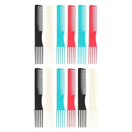 Hair Styling Comb Lift Teasing Comb& Hair Pick 12PCS Professional Styling Comb Platic Lifting Combs Detangler Comb for Hair Salon Barber Home Curly Hair Comb