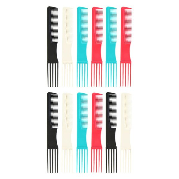 Hair Styling Comb Lift Teasing Comb& Hair Pick 12PCS Professional Styling Comb Platic Lifting Combs Detangler Comb for Hair Salon Barber Home Curly Hair Comb