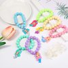 Hifot 6 Pieces Mermaid Beaded Bracelets for Girls, Silicone Mermaid Pendant Bracelet Kids Jewelry Bracelets Set Princess Dress up Party Favor Gift (random colors)