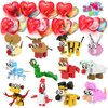 JOYIN 26 Packs Valentines Day Cards with Building Blocks, Prefilled Hearts with Valentine Cards Filled with Animal Building Blocks for Valentine Party Favor, Classroom Prize Supply