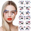 GeRRiT 4th of July Temporary Tattoos 10 Sheets Independence Day Face Tattoos Red White Blue Flag Star Design for Memorial Day Labor Day Decoration Patriotic Party Supplies Body Face Tattoo Stickers